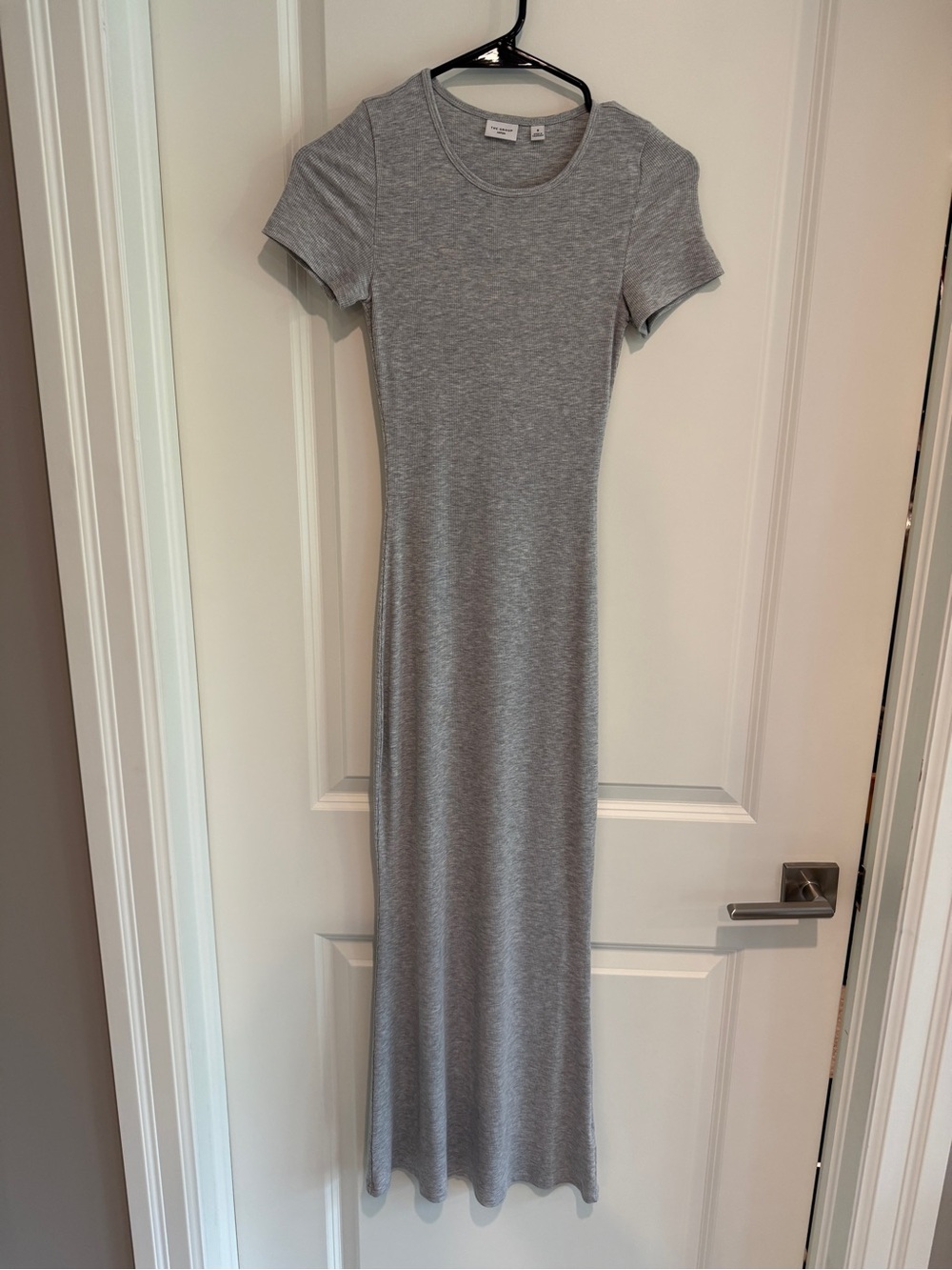 Aritzia Luxe Lounge Heather Gray Short-Sleeve Maxi Dress